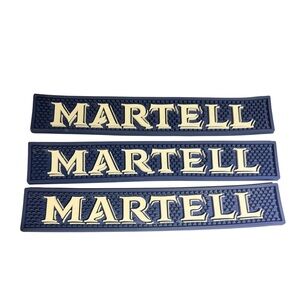 Martell Logo Cognac Blue Molded Rubber Bar Mats Set of 3 French Flexible